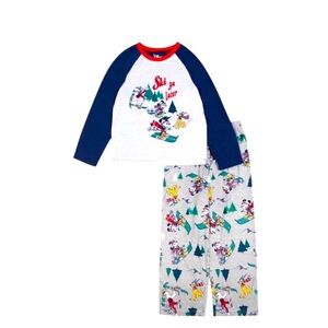 Disney Christmas Pajamas Unisex Adult Ski You Later Top & Bottom Set NWT Size XL